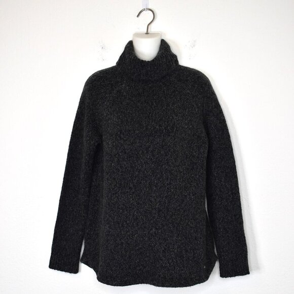 Michael Kors Turtleneck Tunic Sweater Sz M Chunky Marled Wool Neutral Minimalist - Picture 1 of 15